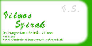 vilmos szirak business card